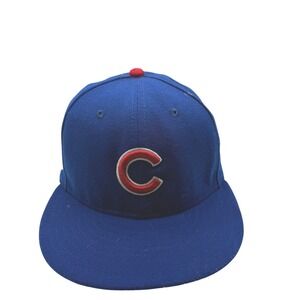 New Era Chicago Cubs Fitted Hat Mens 7 Blue Good 2016 World Series Champions